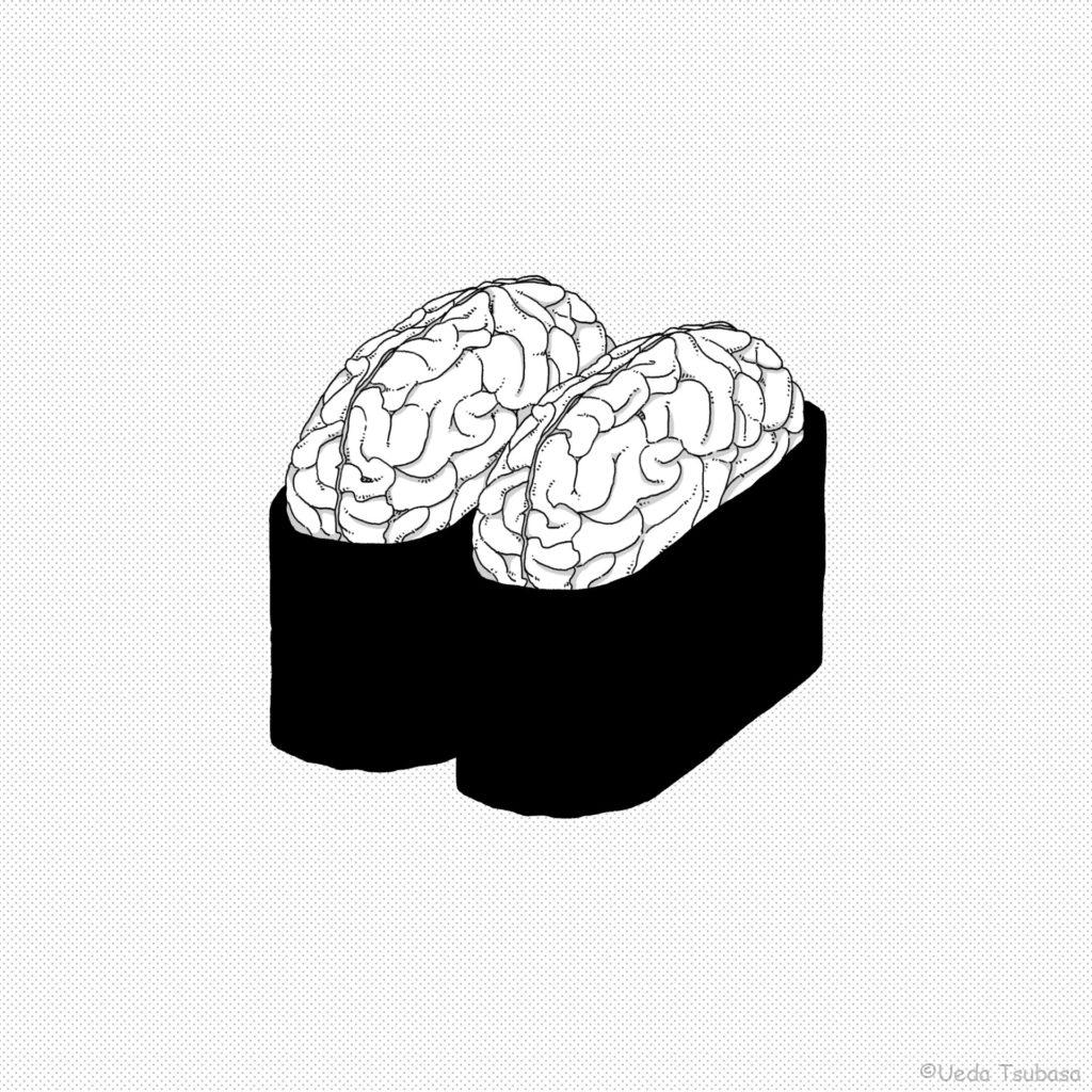 大脳とお寿司のフリーアイコン